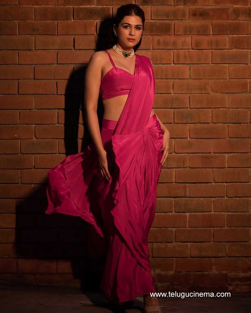 Shraddha Das in pink saree