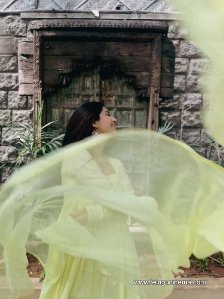 Nabha Natesh in a yellow chudidhar
